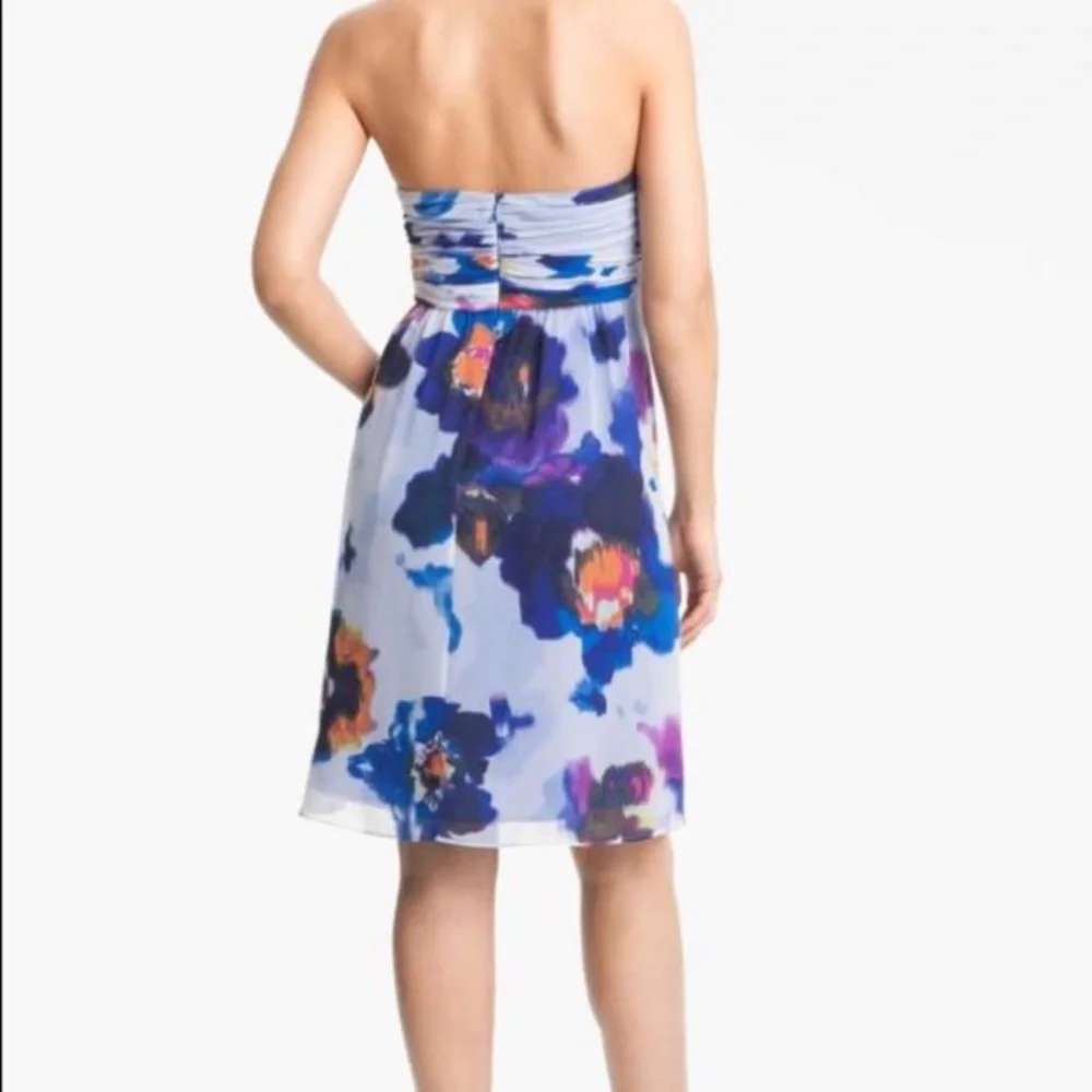 Donna Morgan Chiffon Floral water Color Halter - Picture 2 of 5